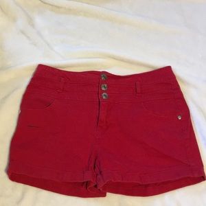 Red High Waisted Shorts